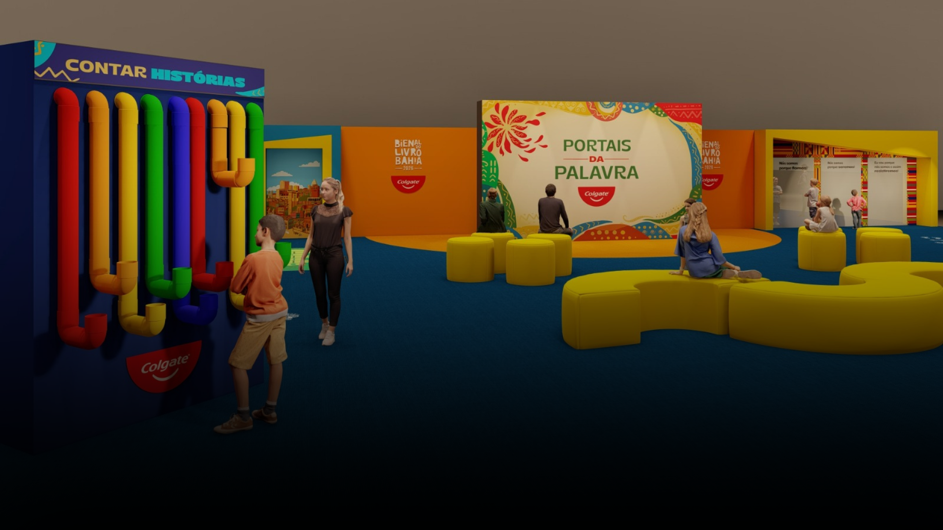 Espaço Infantil Colgate – Portais da Palavra será um dos fortes atrativosda Bienal do Livro Bahia 2026